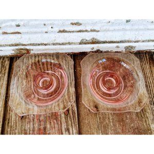 Vintage pair pink depression glass Candle Holders